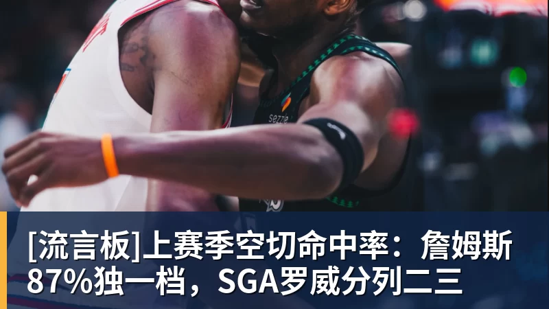 雨燕直播[流言板]上赛季空切命中率：詹姆斯87%独一档，SGA罗威分列二三